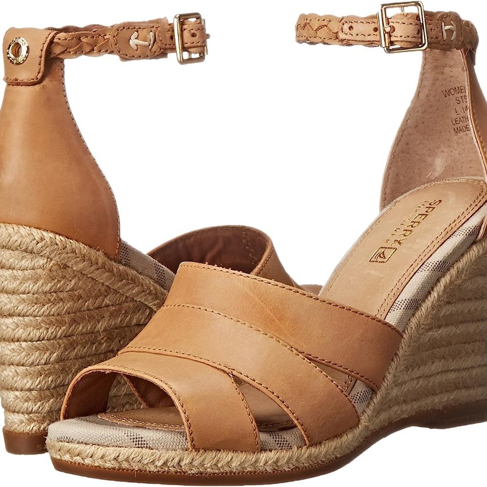 Sperry Skye Leather Espadrille Wedge Sandal Size 10M